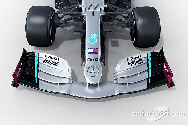 L'aileron avant de la Mercedes AMG F1 W11