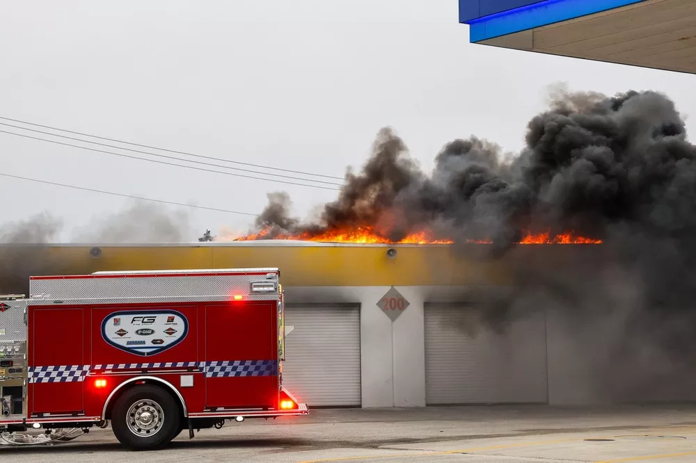 Fire in the Daytona garage area