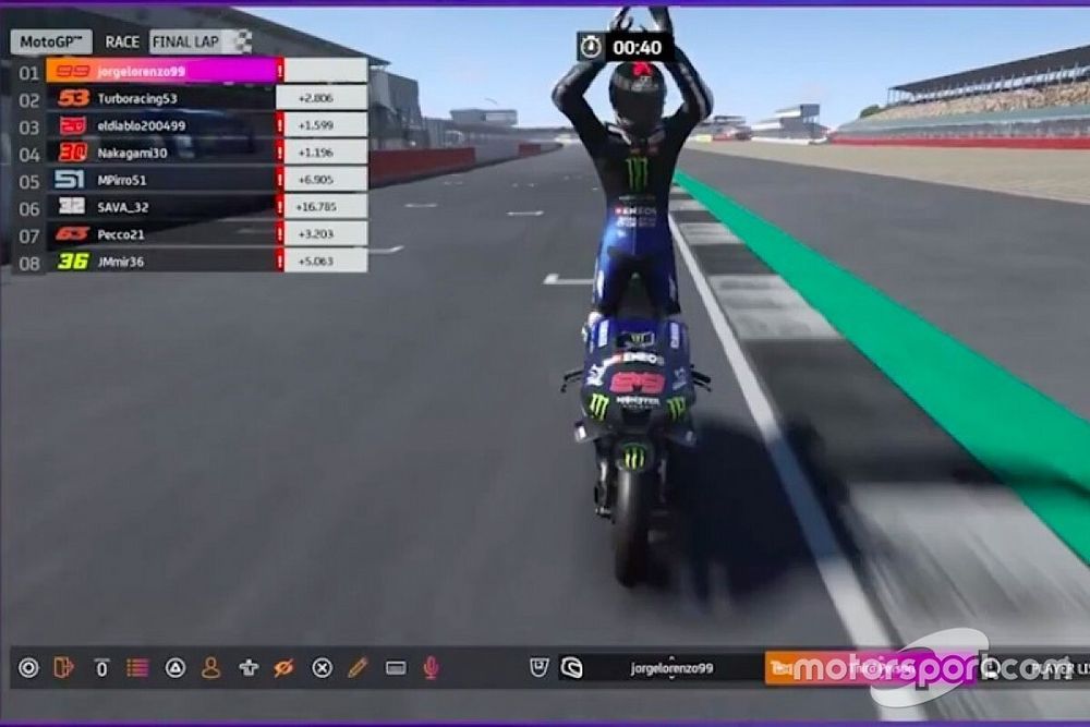 Jorge Lorenzo, ganador de la carrera virtual de MotoGP en Silverstone