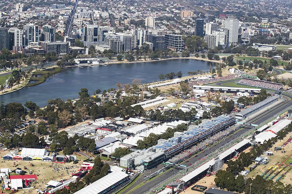 The grid as seen from above prior to the start