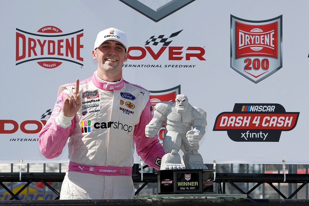Race winner Austin Cindric, Team Penske, Ford Mustang