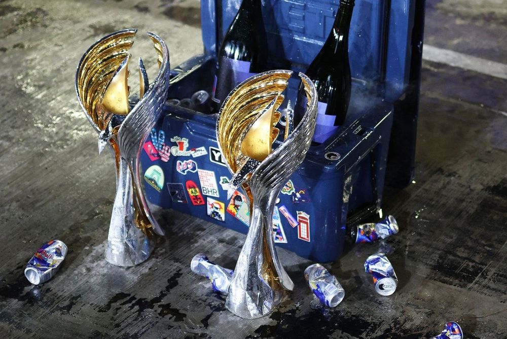 Trophies for the Red Bull Racing team
