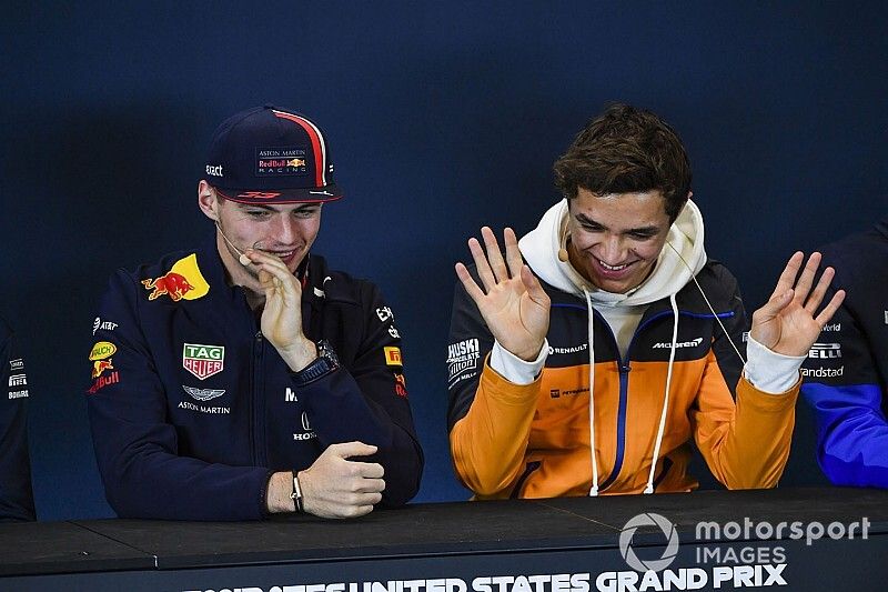 Conferencia de prensa, Max Verstappen, Red Bull Racing y Lando Norris, McLaren