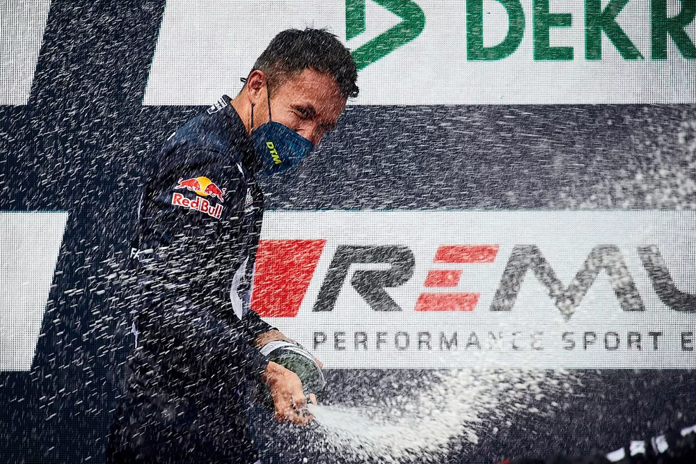 Podium: derde plaats Alex Albon, AF Corse