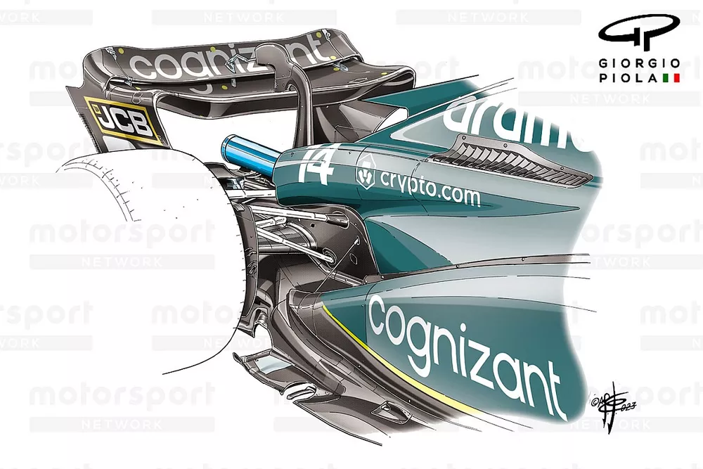 Lateral del Aston Martin AMR23 para el GP de Canad&aacute;