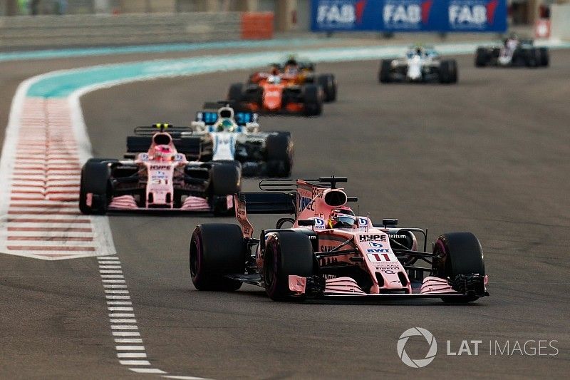 Sergio Perez, Sahara Force India F1 VJM10, Esteban Ocon, Sahara Force India F1 VJM10, Felipe Massa,