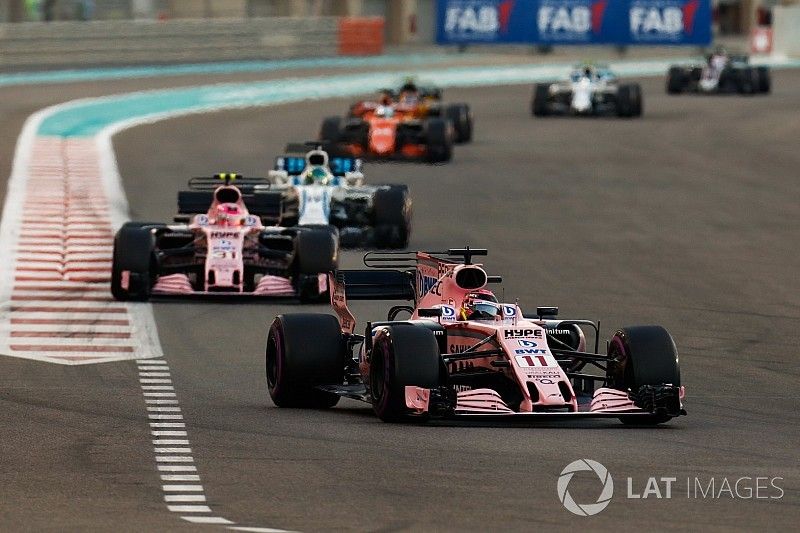 Sergio Perez, Sahara Force India F1 VJM10, Esteban Ocon, Sahara Force India F1 VJM10, Felipe Massa, 