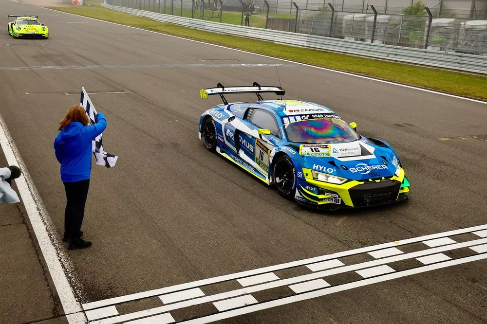 Winners #16 Scherer Sport PHX Audi R8 LMS GT3 evo II: Frank Stippler, Christopher Mies, Ricardo Feller, Dennis Marschall