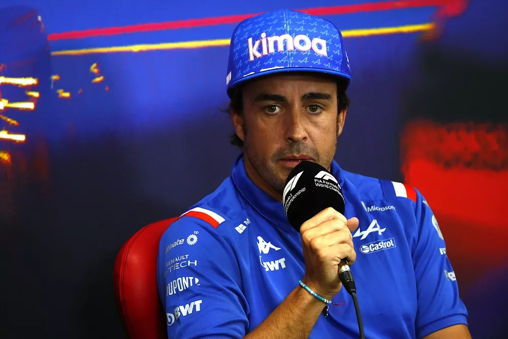 Fernando Alonso, Alpine F1 Team, en conf&eacute;rence de presse