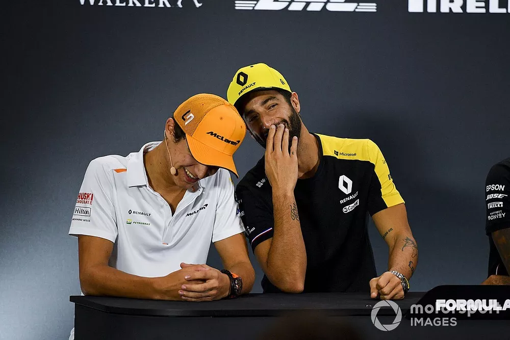 Lando Norris, McLaren and Daniel Ricciardo, Renault F1 Team in the Press Conference 