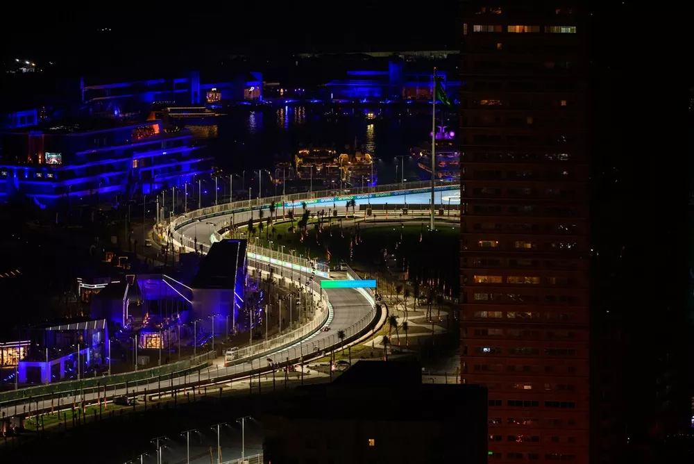 Jeddah Corniche circuit night view