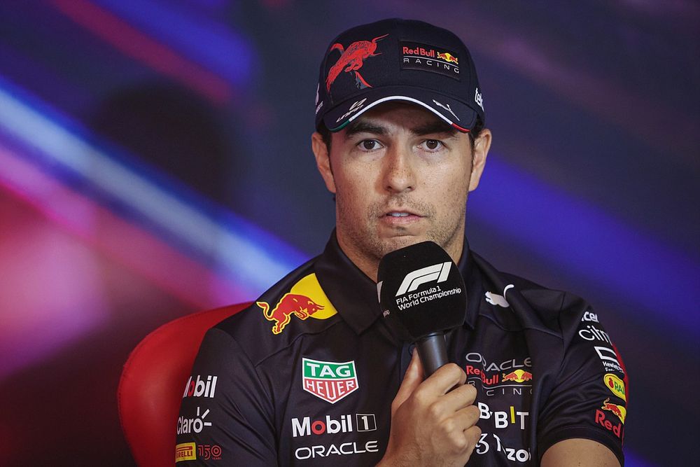 Sergio Pérez, Red Bull Racing, en la rueda de prensa