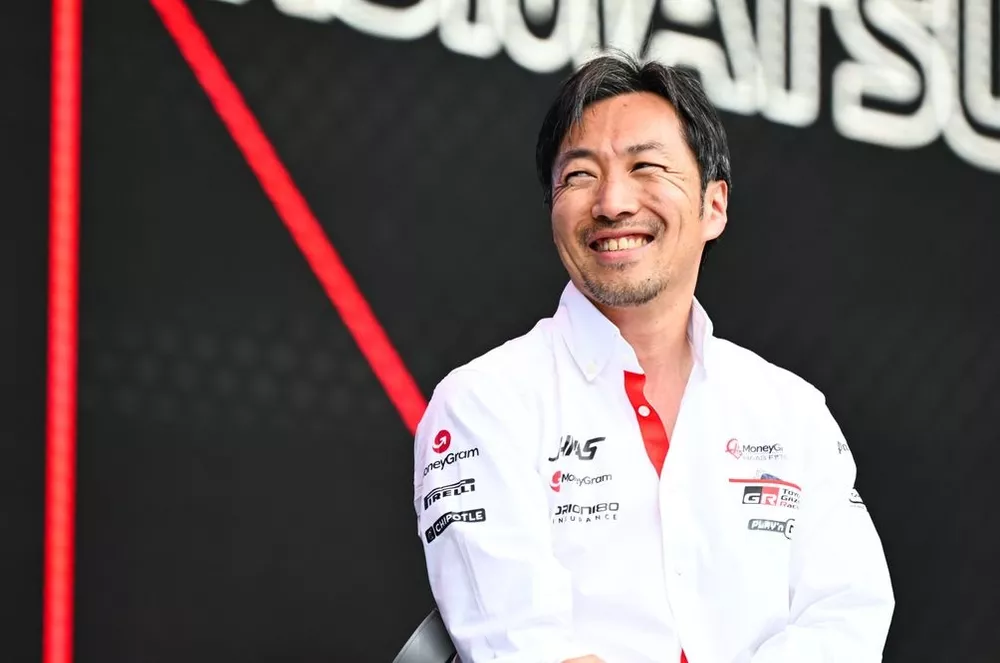 Ayao Komatsu, Team Principal, Haas F1 Team on stage