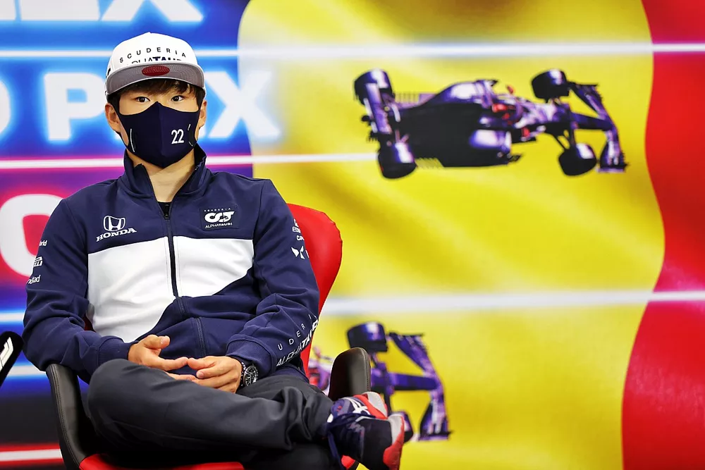 Yuki Tsunoda, AlphaTauri, in the Press Conference