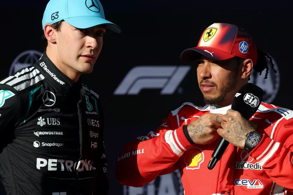 Lewis Hamilton, Ferrari, George Russell, Mercedes