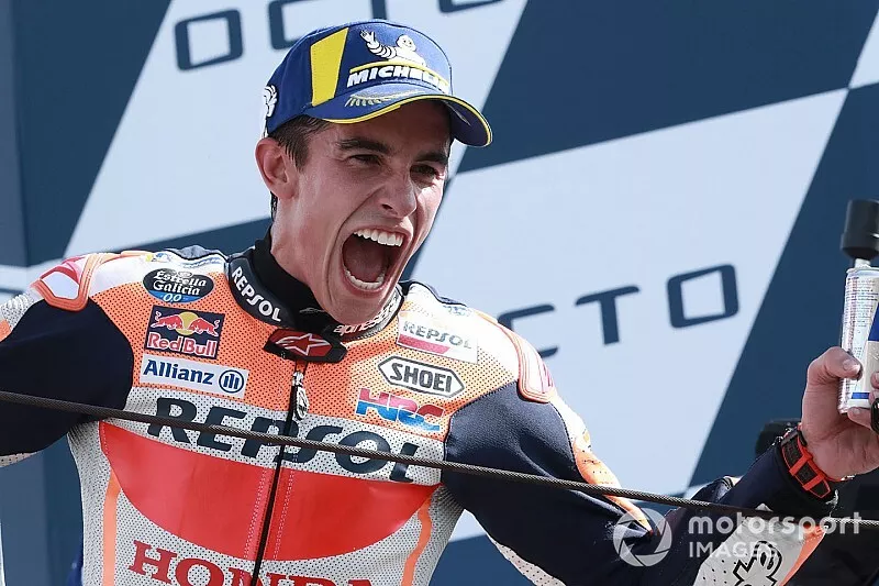 Podium : le vainqueur Marc Marquez, Repsol Honda Team
