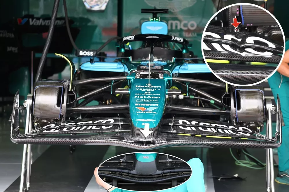 Comparazione ala anteriore Aston Martin AMR24