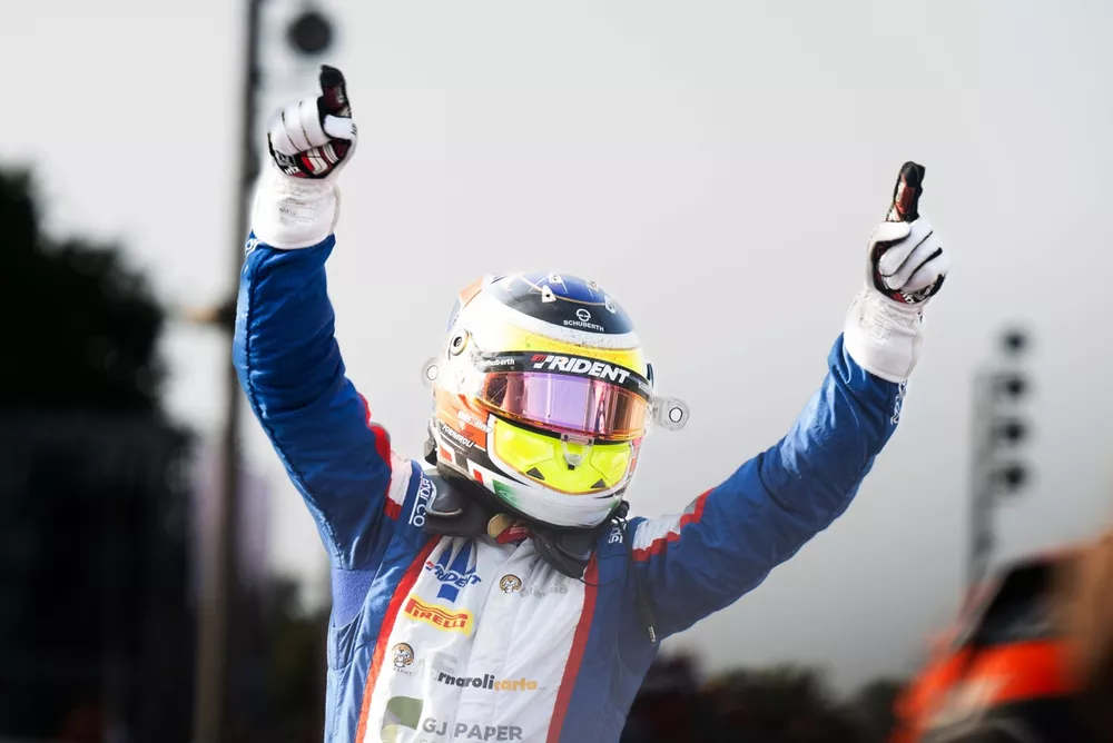 Championship winner Leonardo Fornaroli (ITA, Trident) celebrates after the race