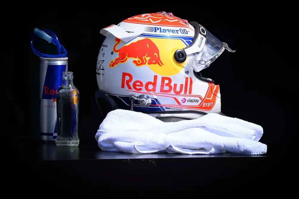 Le casque de Max Verstappen, Red Bull Racing