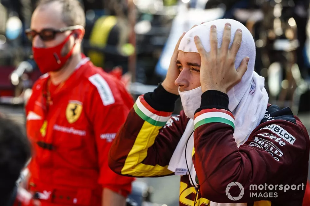 Charles Leclerc, Ferrari, en pit lane