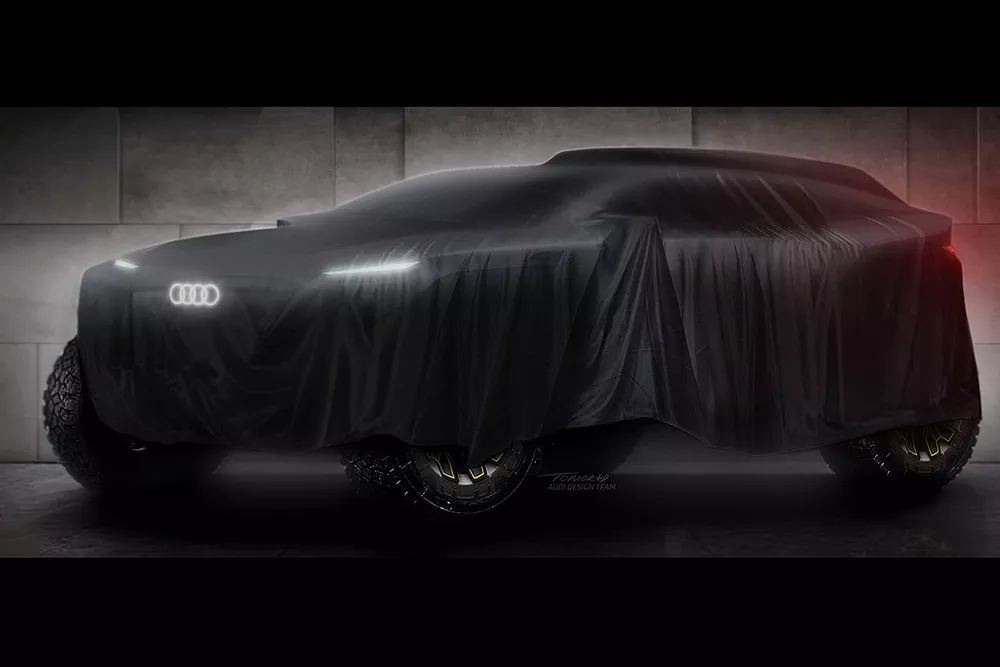 Teaser de la voiture d'Audi pour le Dakar 2022