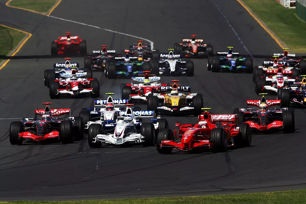 Kimi Raikkonen, Ferrari F2007 m&egrave;ne au d&eacute;part