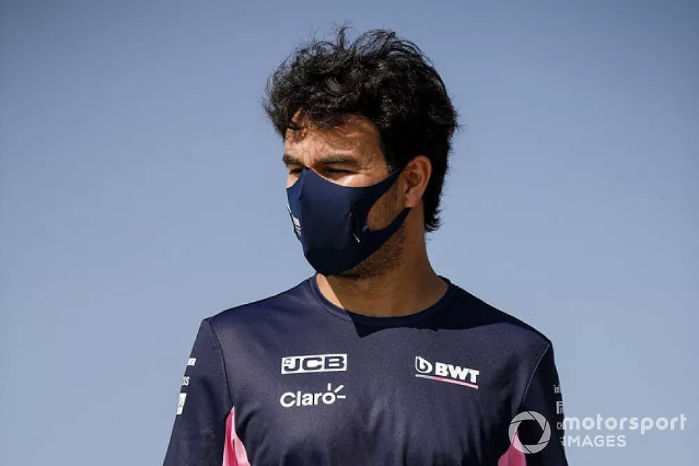 Sergio Perez, Racing Point walks the track