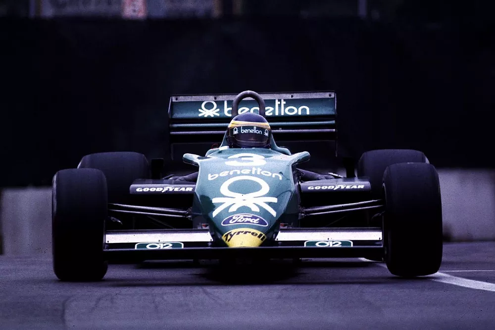 Michele Alboreto wins the race