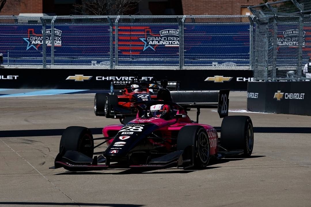 Max Taylor delivers late pass to capture first Indy NXT win in Arlington