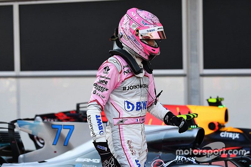 Esteban Ocon, Sahara Force India F1 en parc ferme