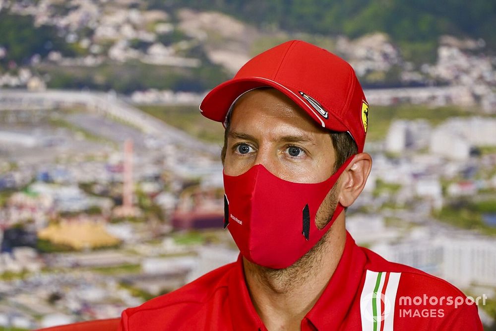 Sebastian Vettel, Ferrari en la conferencia de prensa