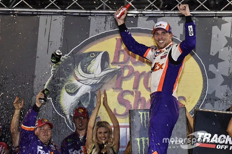 Race Winner Denny Hamlin, Joe Gibbs Racing, Toyota Camry