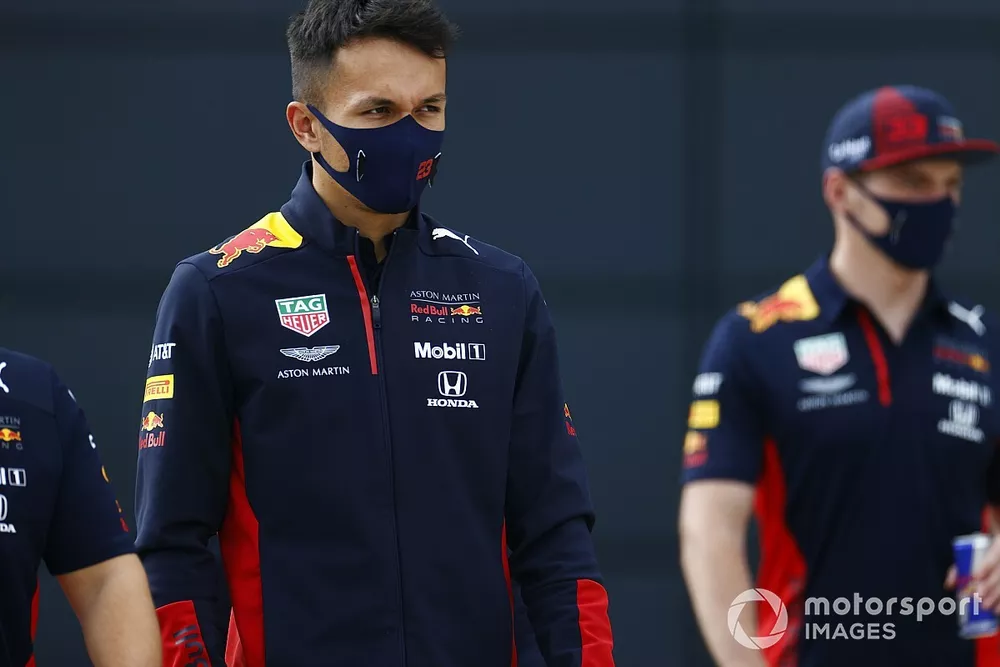 Alex Albon, Red Bull Racing, and Max Verstappen, Red Bull Racing 