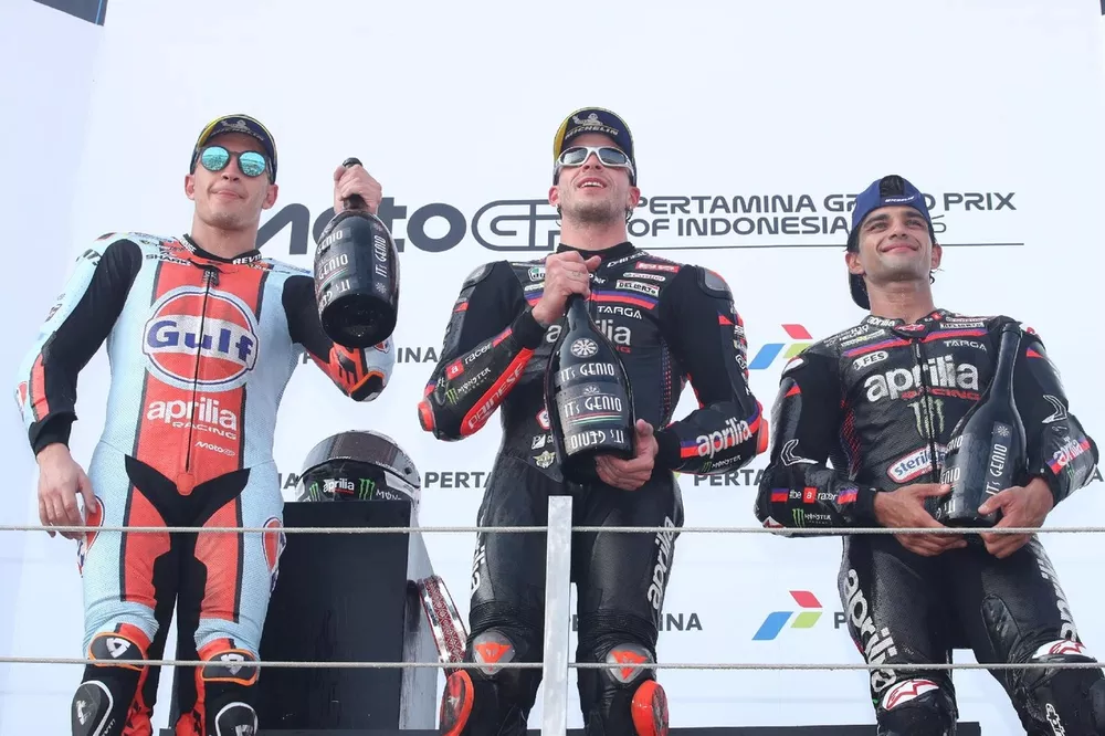 Jorge Martin, Aprilia Racing Team, Raul Fernandez, Trackhouse Racing, Marco Bezzecchi, Aprilia Racing