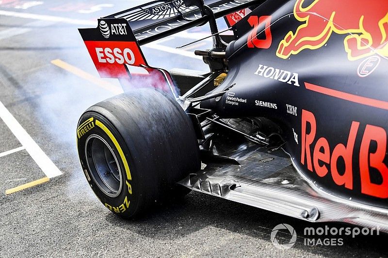 Pierre Gasly, Red Bull Racing RB15, in the pit lane