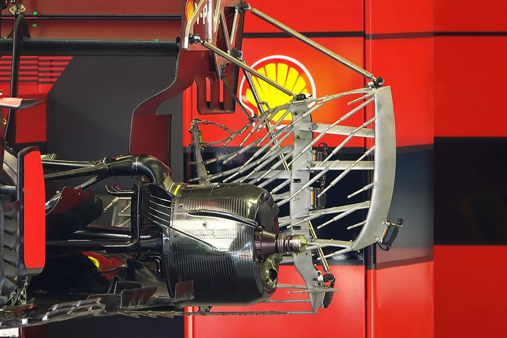 Ferrari SF21, dettaglio del freno posteriore
