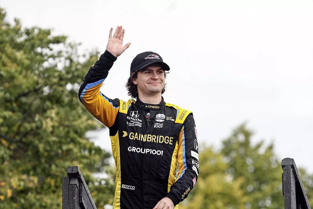 Colton Herta, Andretti Autosport, sur le podium