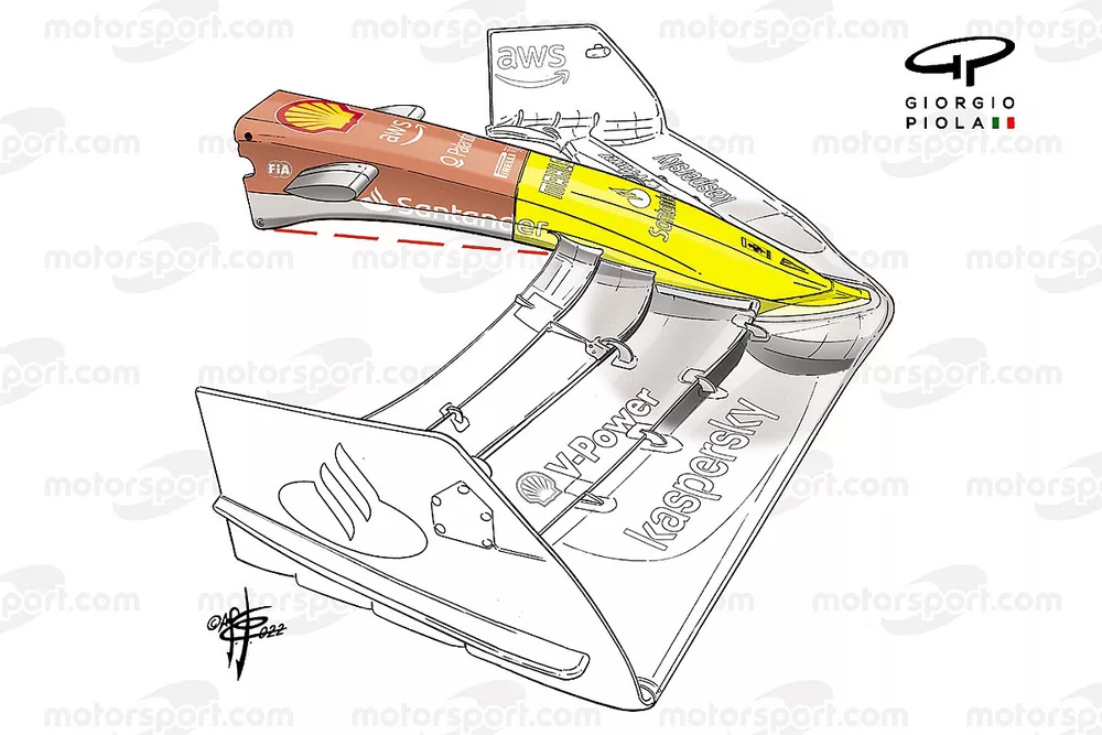 Ferrari F1-75 front wing detail
