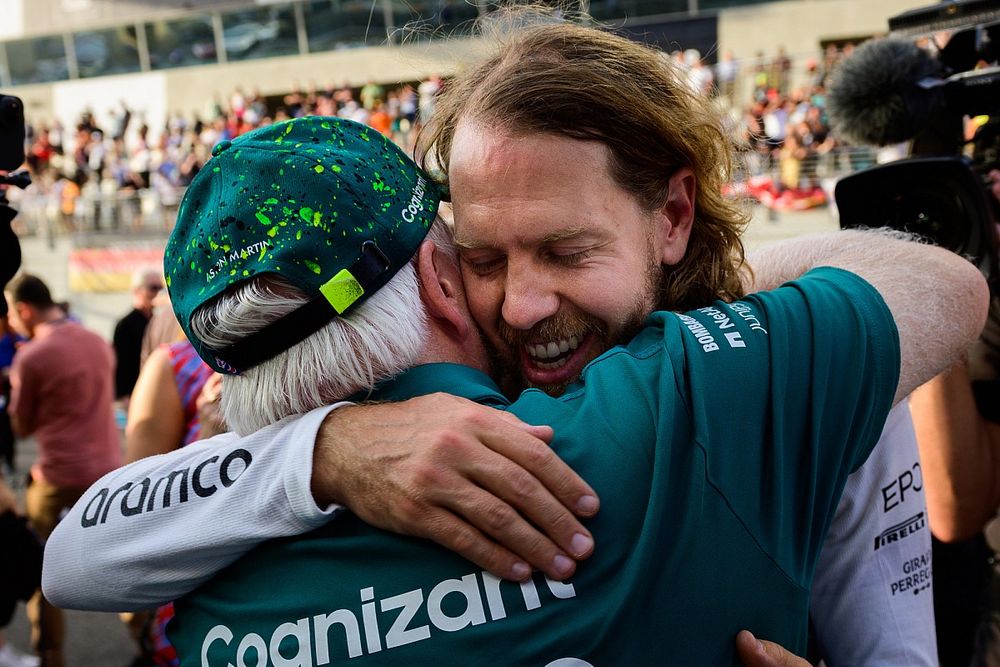 Sebastian Vettel, Aston Martin Racing, and his father Norbert Vettel