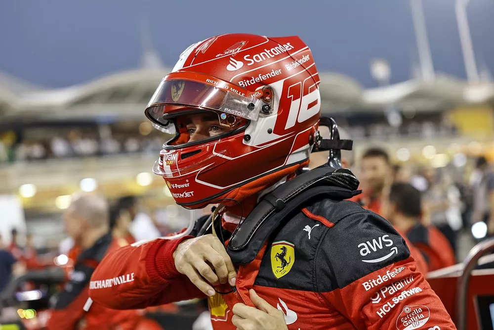 Charles Leclerc, Scuderia Ferrari, in griglia di partenza