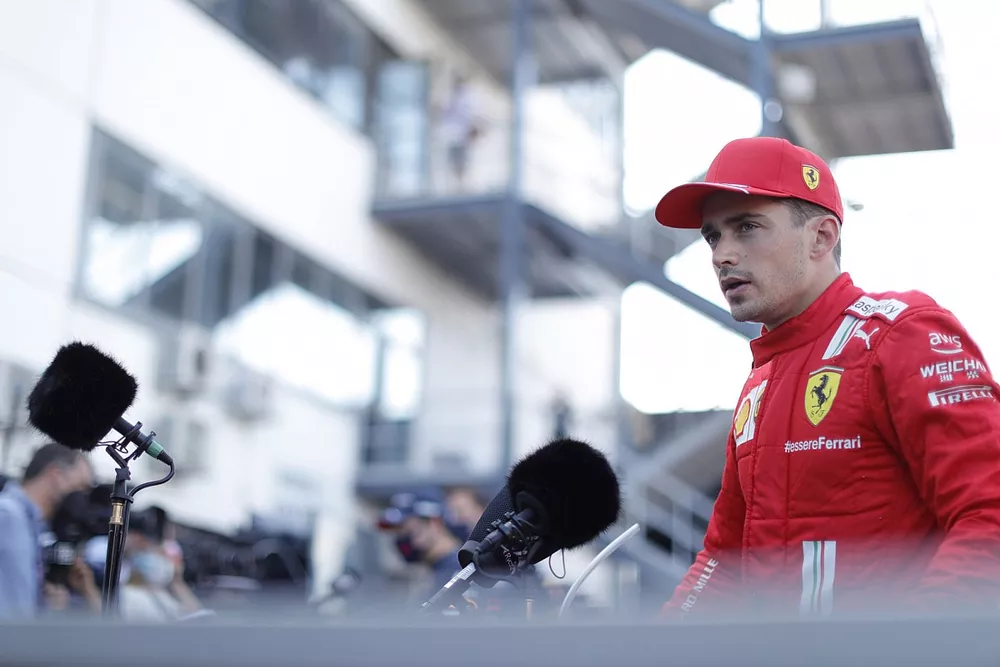 Charles Leclerc, Ferrari SF21, intervistato dopo le qualifiche