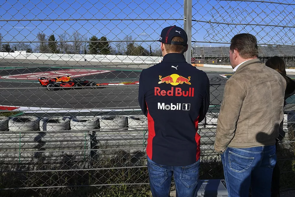 Max Verstappen, Red Bull Racing, y su padre Jos Verstappen
