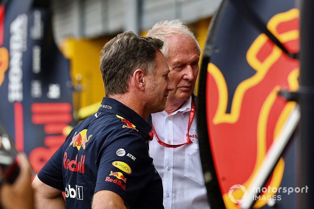 Christian Horner, Team Principal, Red Bull Racing, and Helmut Marko, Consultant, Red Bull Racing