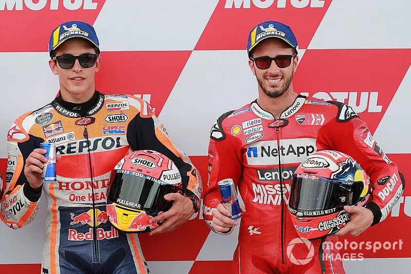 Polesitter Marc Marquez, Repsol Honda Team, derde plaats, Andrea Dovizioso, Ducati Team