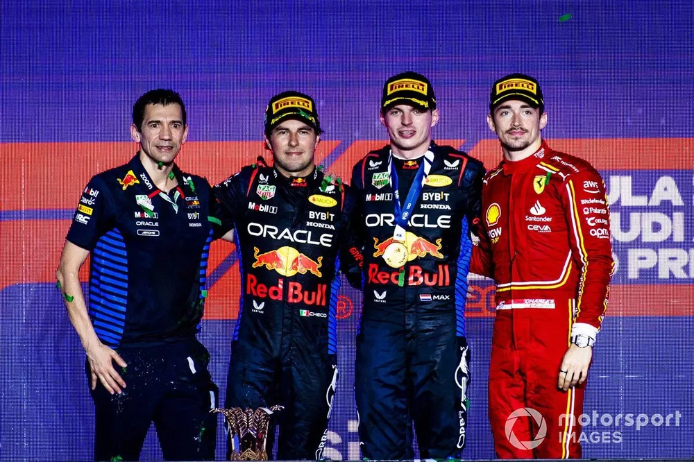 Max Verstappen, Red Bull Racing, Sergio Perez, Red Bull Racing, Charles Leclerc, Ferrari, Jerome Lafarge, Red Bull Racing