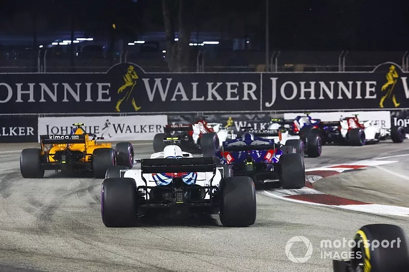Marcus Ericsson, Sauber C37, Kevin Magnussen, Haas F1 Team VF-18, Stoffel Vandoorne, McLaren MCL33, Brendon Hartley, Toro Rosso STR13, y Sergey Sirotkin, Williams FW41