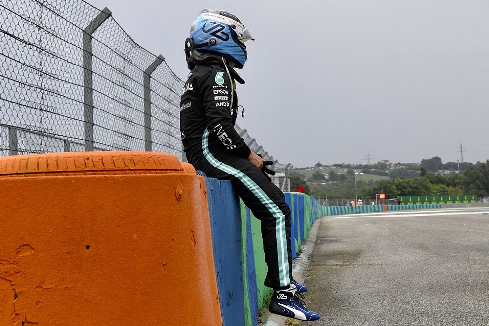 Valtteri Bottas, Mercedes, after crashing out at the start