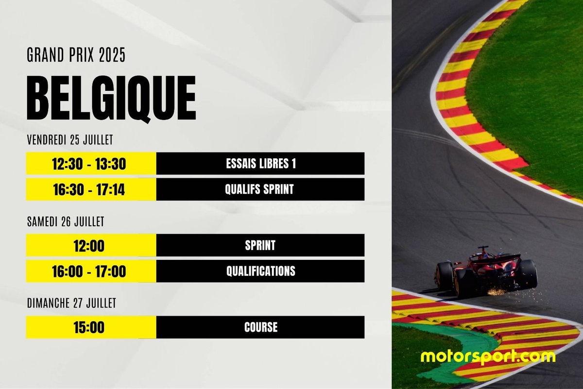 Le programme du GP de Belgique F1 2025 : dates, horaires et infos