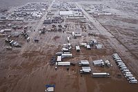 El campamento de Ha'il, un infierno bajo el agua en el Dakar 2023