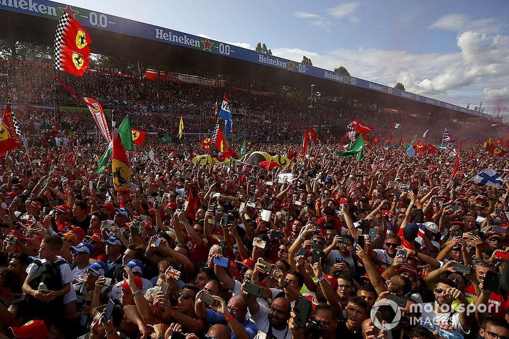 Fans gather to celebrate a home win for Ferrari